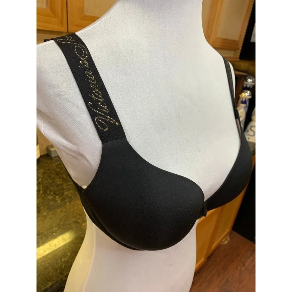Victoria’s Secret T-Shirt Push-Up Full Coverage Bra Black/Pink/Gold 32DD EUC - Picture 2 of 12
